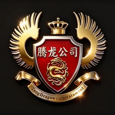 腾龙公司圆形至尊徽章 - 高端奢华品牌logo